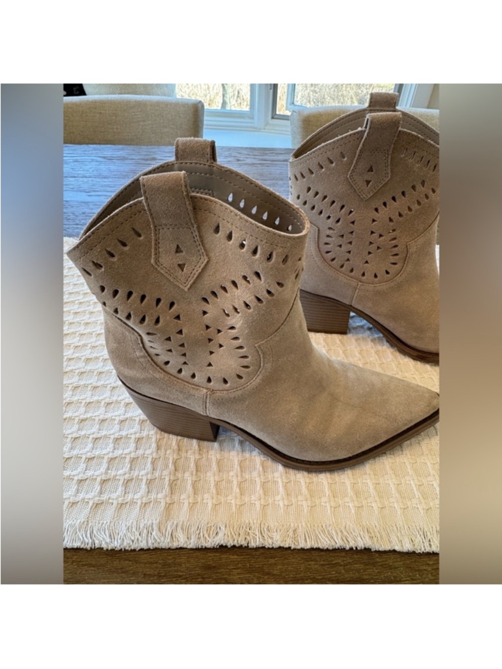 Women’s Taupe Suede Western Ankle Boots - Unbranded - Picture 3 of 11